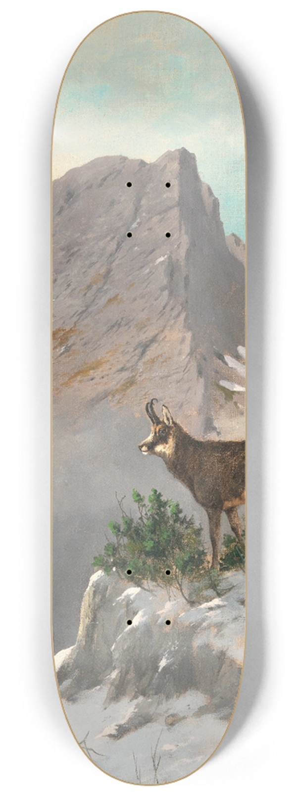 Georg Berger - A Chamois High in the Mountains 8.25 inch art skate deck
