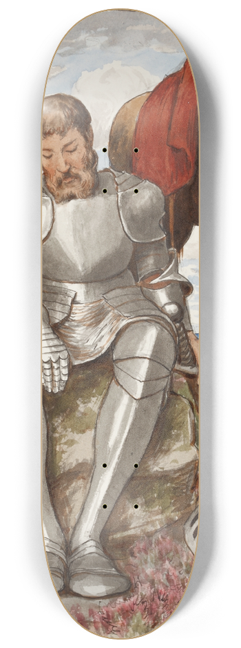 Hans Thoma - Erika and Seated Knight 8.25 inch art skate deck