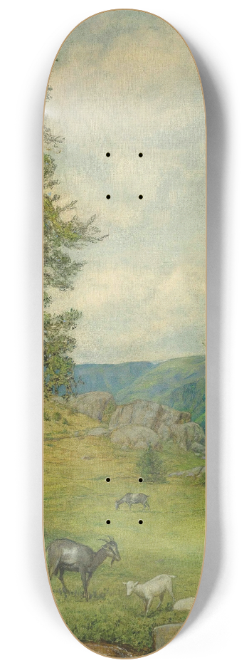 Hans Thoma - Kinder Mit Ziegenherd 8.25 inch art skate deck