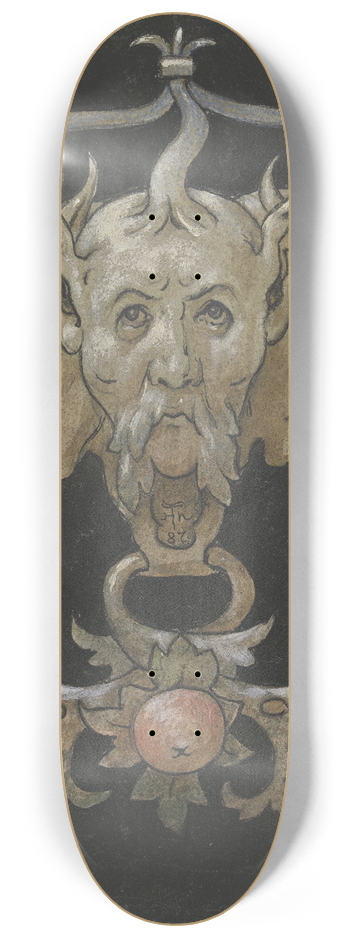 Hans Thoma - Three satyr masks 8.25 inch art skate deck