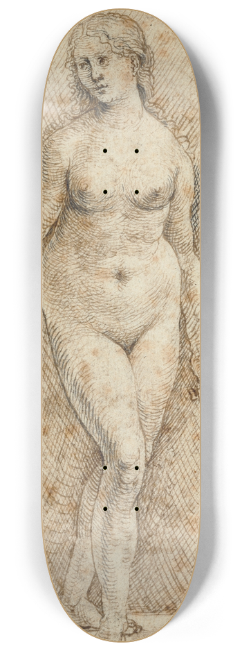 Hans von Kulmbach - Nude Woman with a Mirror (Vanitas) 8.25 inch art skate deck