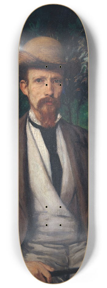 Hans Von Mares - Self-Portrait with Yellow Hat 8.25 inch art skate deck