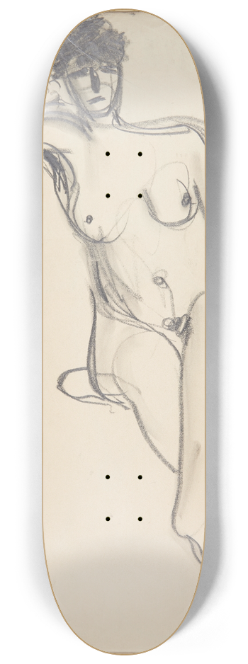 Harald Giersing - Siddende kvindelig model 8.25 inch art skate deck
