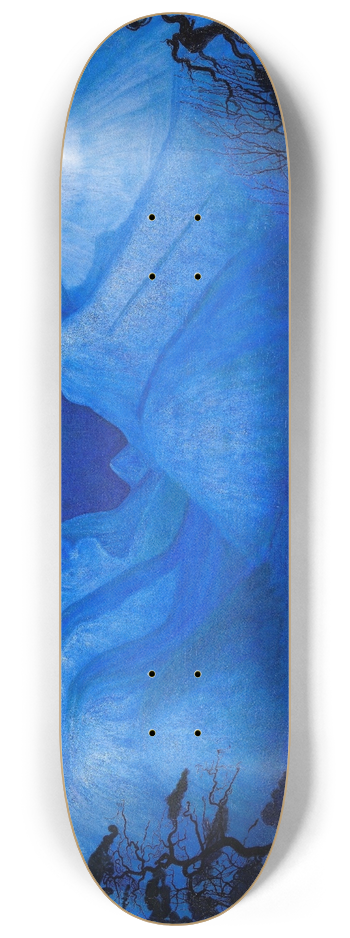 Harald Sohlberg - Winter Night in the Mountains 8.25 inch art skate deck