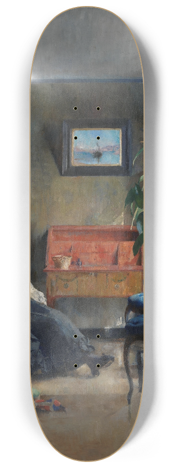 Harriet Backer - Blue Interior 8.25 inch art skate deck