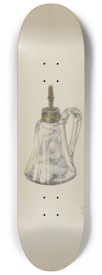 Harry Grossen - Glass Camphene Lamp 8.25 inch art skate deck
