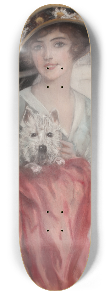 Haskell Coffin - Posing with Her Terrier 8.25 inch art skate deck