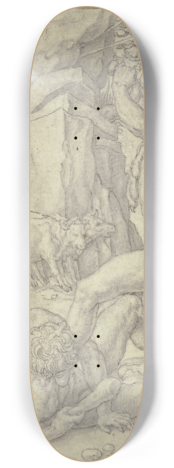 Heinrich Aldegrever - Hercules kills Cacus 8.25 inch art skate deck