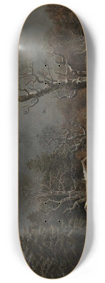 Heinrich Brkel - Forsthaus im Winterwald 8.25 inch art skate deck
