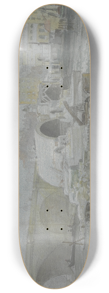 George Arnald - The Demolition of Old London Bridge 8.25 inch art skate deck