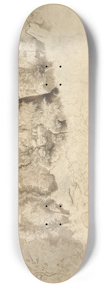Heinrich Dreber - Rock Formations near Olevano 8.25 inch art skate deck