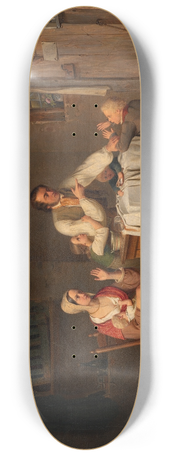 Heinrich Franz Gaudenz von Rustige - Unterbrochene Mahlzeit 8.25 inch art skate deck