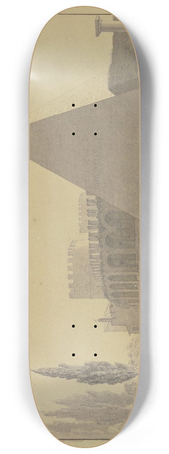 Heinrich Hbsch - Der protestantische Friedhof bei der Cestiuspyramide in Rom 8.25 inch art skate deck