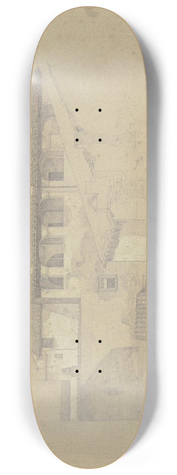 Heinrich Reinhold - Blick ber die Dcher italienischer Huser 8.25 inch art skate deck