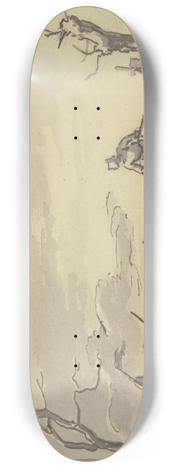 Heinrich Wilhelm Schweickhardt - Schlittschuhlufer, links auf dem Eis ein Zelt 8.25 inch art skate deck