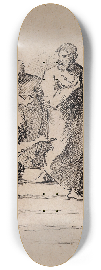 Helene Schjerfbeck - The Rich Man and Lazarus 8.25 inch art skate deck