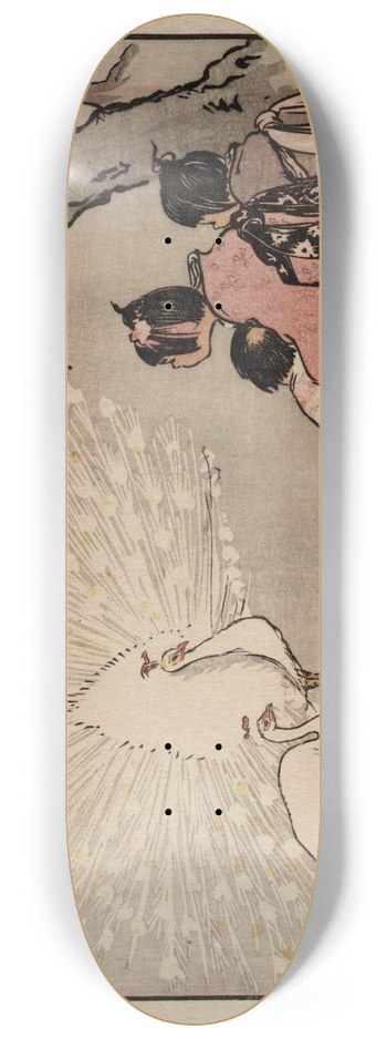 Helen Hyde - The White Peacock 8.25 inch art skate deck