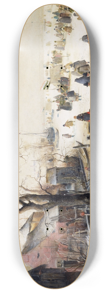 Hendrick Avercamp - Winter Scene on a Canal 8.25 inch art skate deck