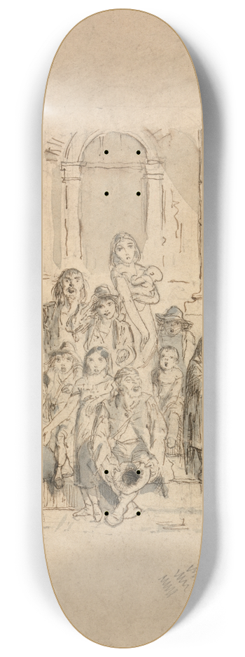 George Augustus Sala - Beggars 8.25 inch art skate deck