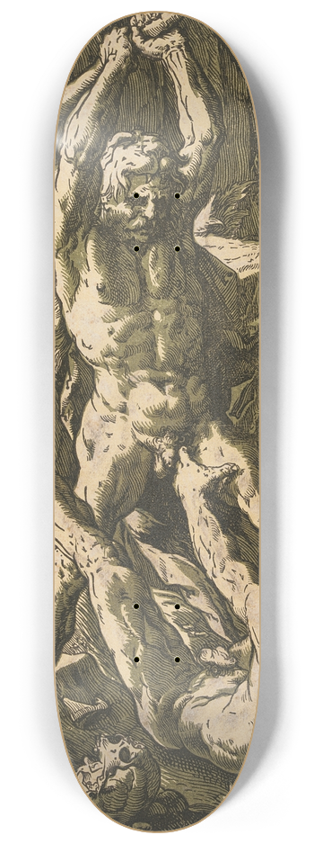 Hendrick Goltzius - Hercules Slaying Cacus 8.25 inch art skate deck