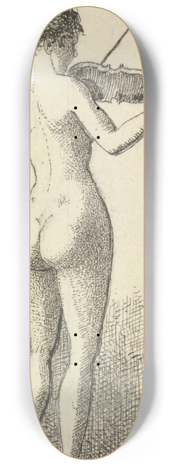 George Augustus Sala - Nude Woman playing the Violin 8.25 inch art skate deck