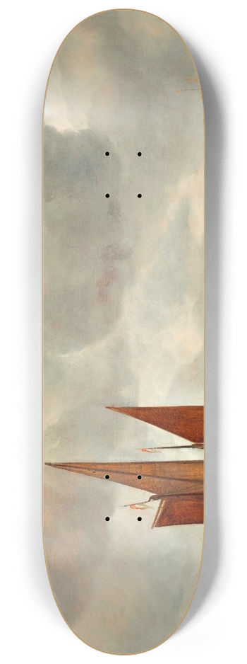 Hendrick Jacobsz. Dubbels - Ships outside Dordrecht 8.25 inch art skate deck