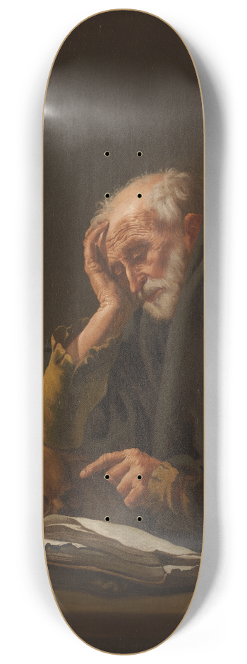 Hendrick Ter Brugghen - Saint Jerome 8.25 inch art skate deck