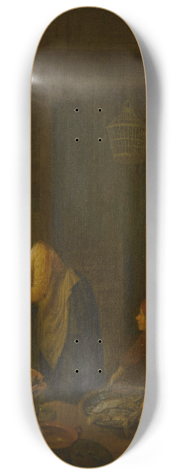 Hendrik Martensz. Sorgh - In the kitchen 8.25 inch art skate deck