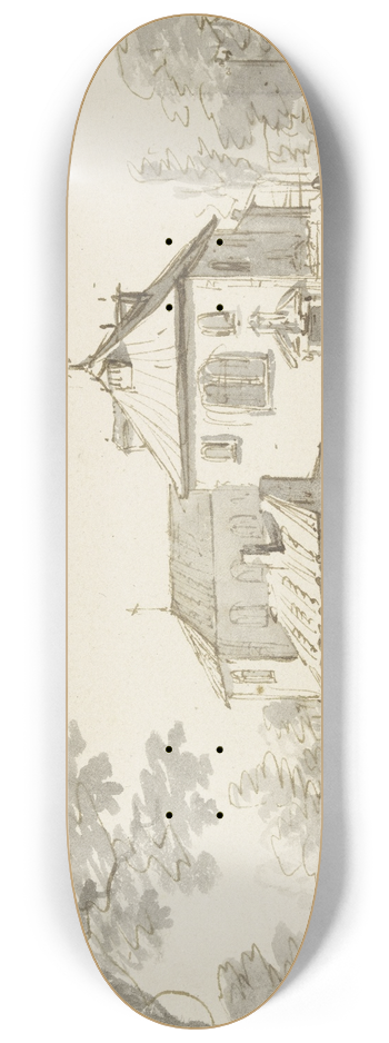 Hendrik Verschuring - Vor einem Kloster hlt ein vierspnniger Wagen 8.25 inch art skate deck