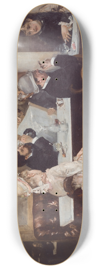 Henri Gervex - Caf Scene In Paris 8.25 inch art skate deck
