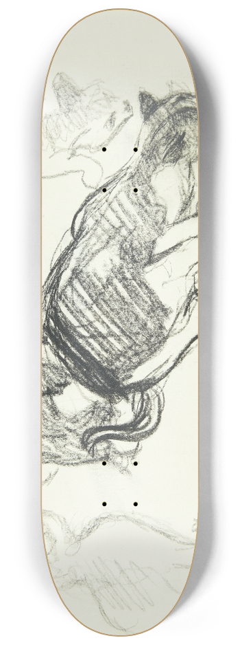 Henrik Schouboe - Studieblad med katte 8.25 inch art skate deck