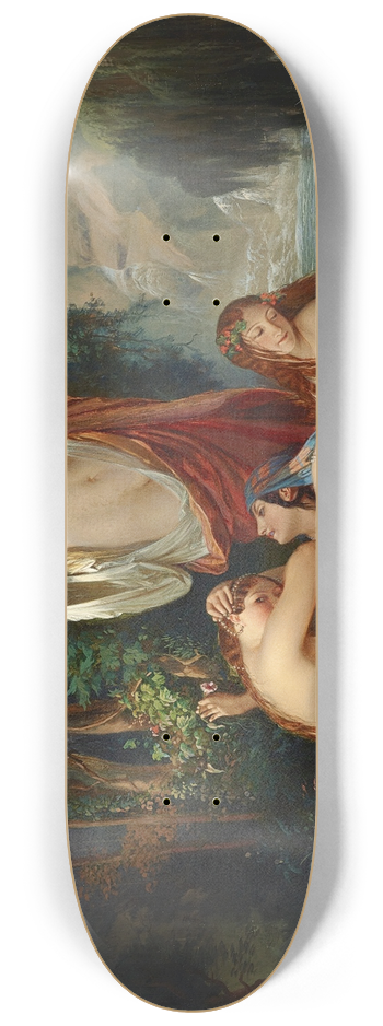 Henri Lehmann - Les baigneuses  Les filles de la source 8.25 inch art skate deck