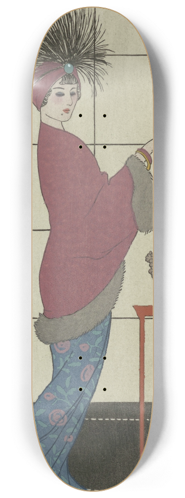 George Barbier - Manteau de Damas ros 8.25 inch art skate deck