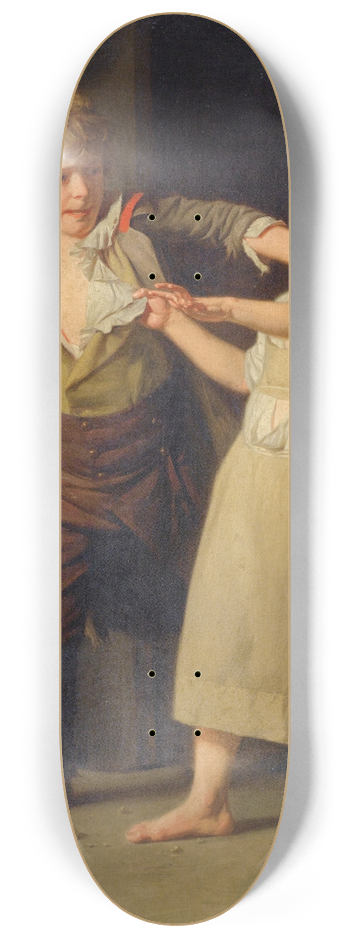 Henri-Pierre Danloux - Two Children Fighting Over A Piece Of Bread 8.25 inch art skate deck