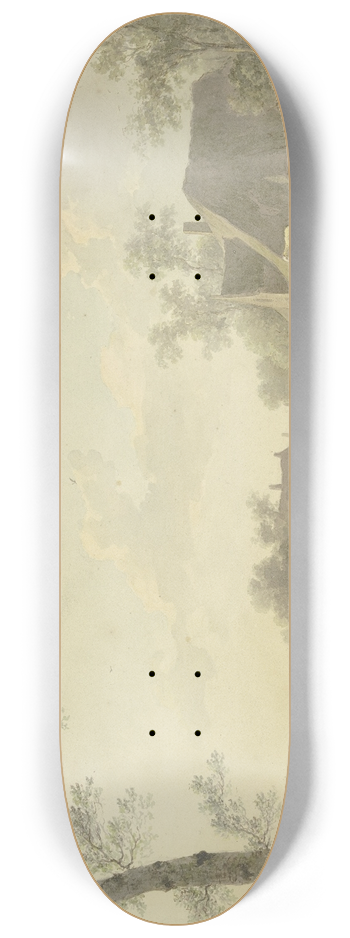Abraham Teerlink - An einem Weg bei Bauernhusern eine Schafherde 8.25 inch art skate deck