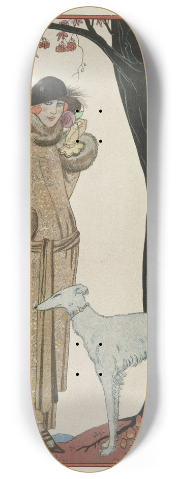 George Barbier - Symphonie automnale ; Manteau, et Robe daprs-midi, de Worth 8.25 inch art skate deck