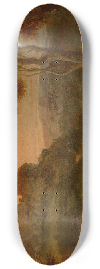Alexander Cozens - A vale near Matlock, Derbyshire 8.25 inch art skate deck