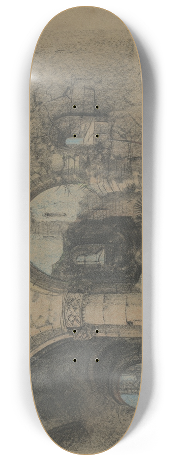 Henry Bright - A Ruined Castle 8.25 inch art skate deck