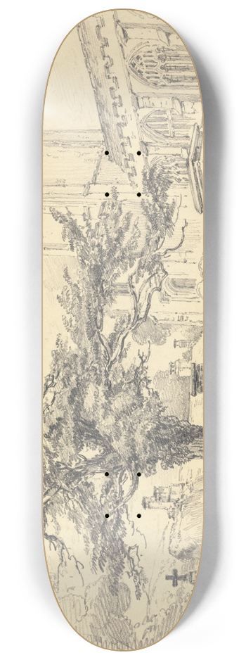 Henry Edridge - Berry Pomeroy Church 8.25 inch art skate deck