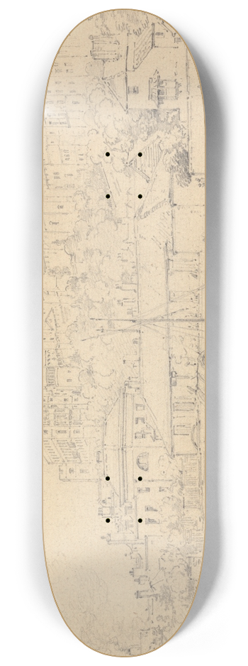 Henry Edridge - Windsor Castle from the Brocas 8.25 inch art skate deck