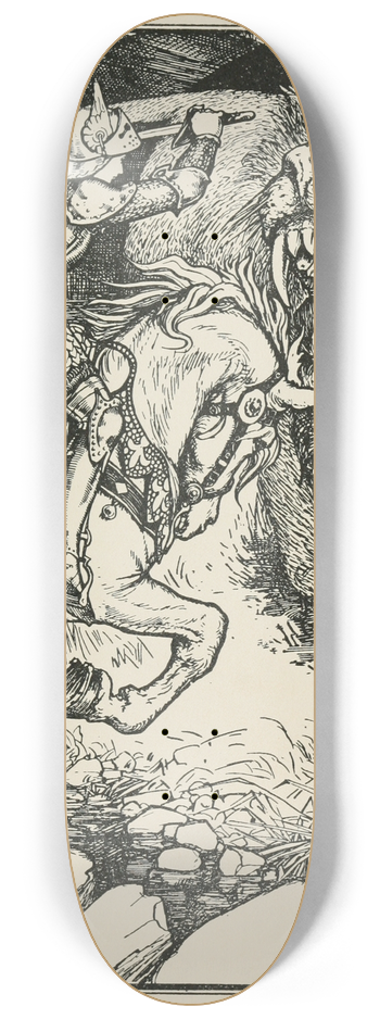 Henry Justice Ford - The Princess charges the Lion 8.25 inch art skate deck