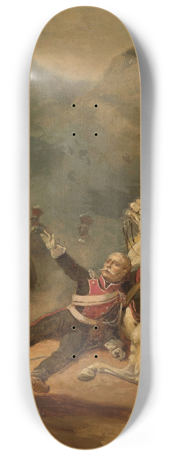 Henryk Pillati - Wounded uhlan by the wayside shrine 8.25 inch art skate deck