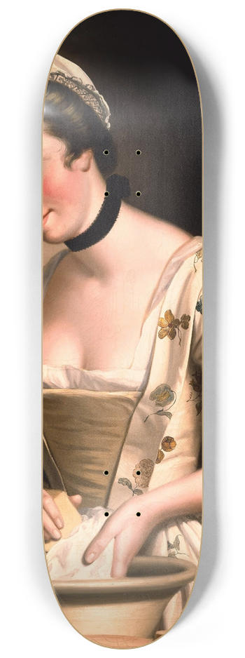 Henry Robert Morland - A Woman doing Laundry 8.25 inch art skate deck