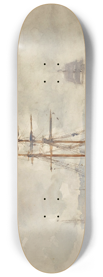 Henry Scott Tuke - Sailing Ships At Anchor 8.25 inch art skate deck