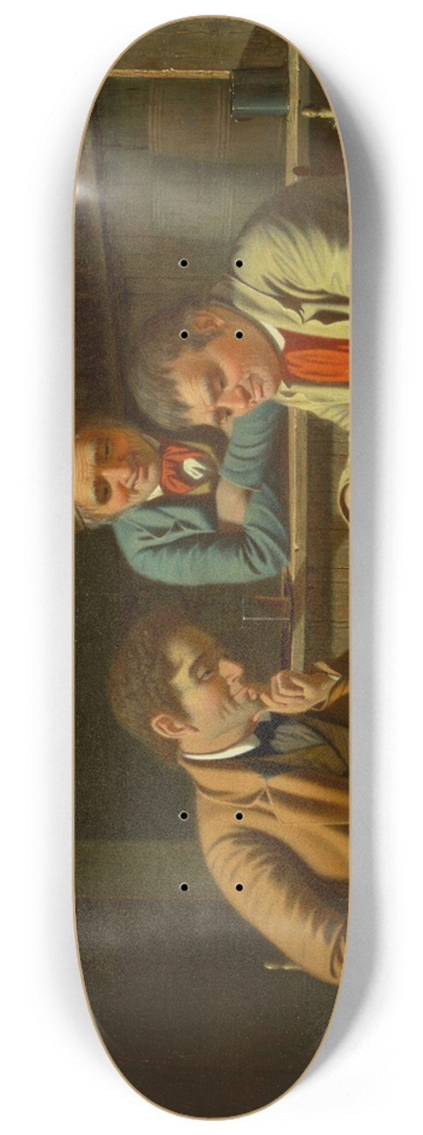George Caleb Bingham - The Checker Players 8.25 inch art skate deck