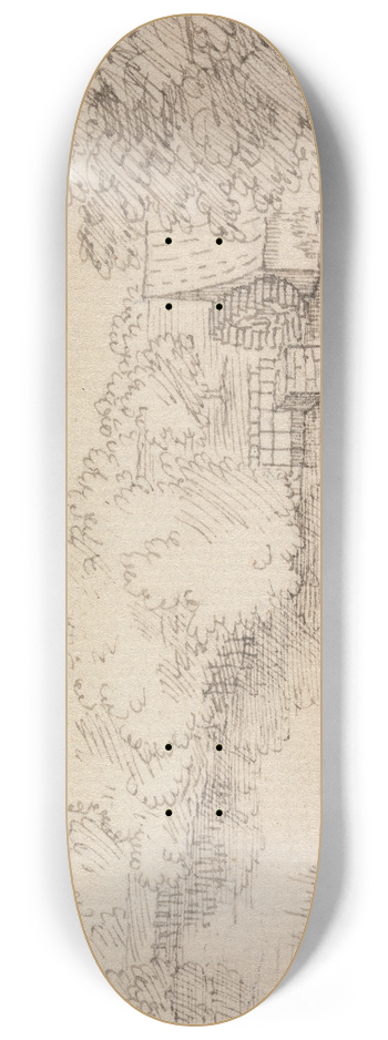 Henry Swinburne - Landscape, with Watermill and River 8.25 inch art skate deck