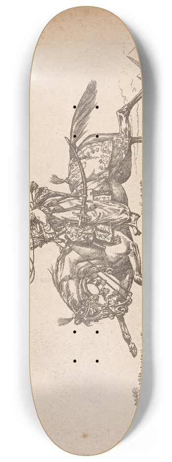 Henry Thomas Alken - A Charging Mameluke Firing a Pistol 8.25 inch art skate deck
