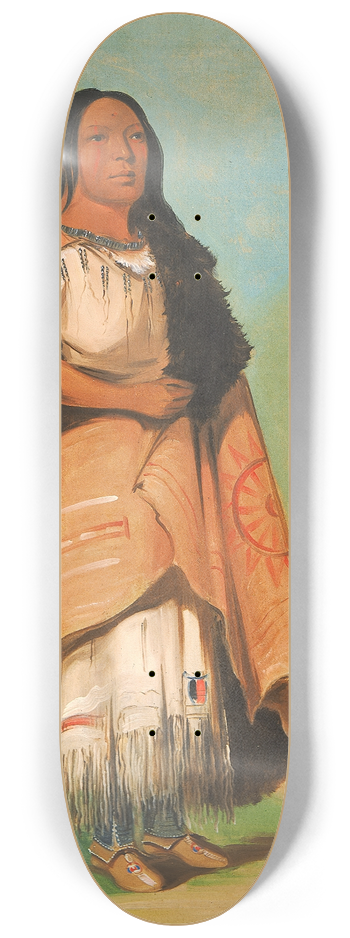 George Catlin - Ah-Kay-Ee-Pix-En, Woman Who Strikes Many 8.25 inch art skate deck