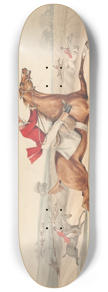 Henry Thomas Alken - Qualified Horses and Unqualified Riders; Going Along a Slapping Pace 8.25 inch art skate deck
