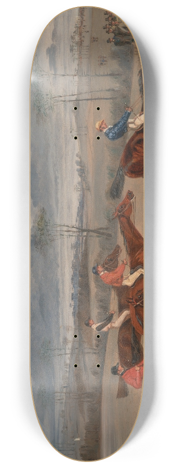 Henry Thomas Alken - Scenes from a steeplechase: Taking a Hedge 8.25 inch art skate deck